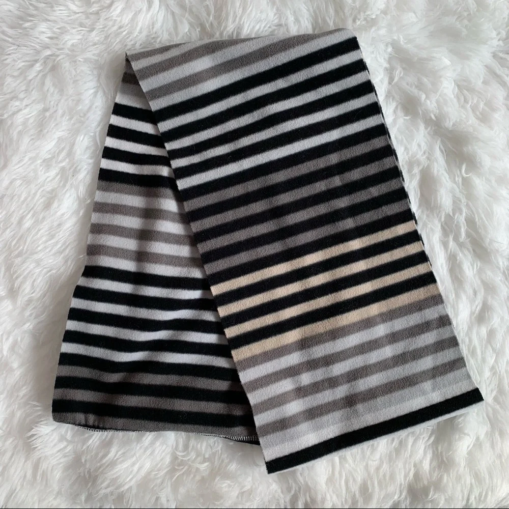 Polar Fleece Striped Infinity Scarf